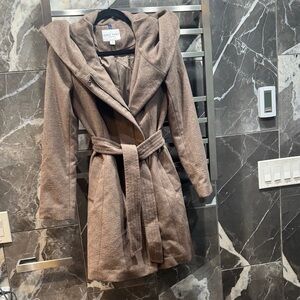 Cole Haan Women's Tan Hooded Trench Coat